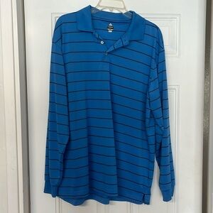 Bolle Long Sleeve Striped Blue and Black Golf Shirt XL excellent!